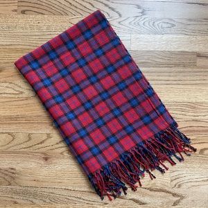 J. Crew red and blue plaid scarf